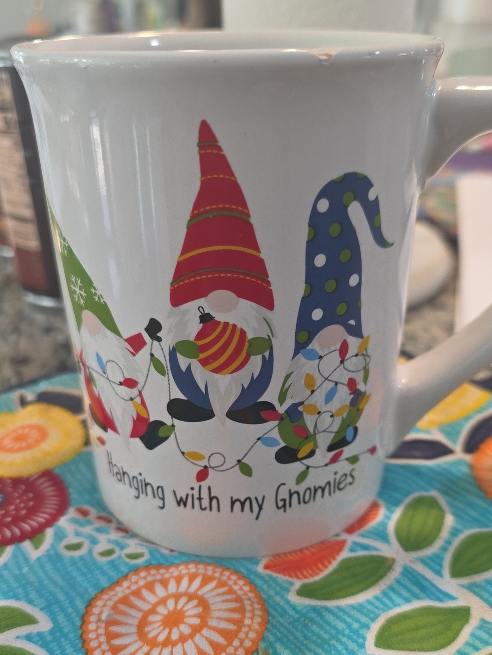 Hanging with My Gnomies White Holiday Ceramic Coffee Mug - Picture 3 of 4